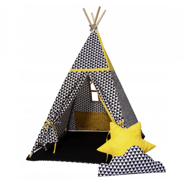 Stan Teepee s príslušenstvom Golden kids - čierno-bielo-žltý